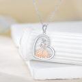 wholesale 925 Sterling Silver Heart-Shaped Musical Dancer Pendant Necklace-0-1