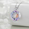 wholesale 925 Sterling Silver Owl Tree of Life Purple Amethyst Pendant Necklace for Women-0-1