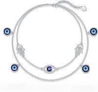 wholesale Sterling Silver Birthstone Women s Anklet Bracelets Infinity Butterfly Evil Eye Turtle Pineapple Starfish Heart-Evil Eye-Anklet 9"-11"