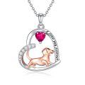 wholesale 925 Sterling Silver Corgi Love Forever Pendant Necklace-0-0