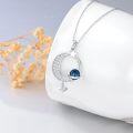 wholesale 925 Sterling Silver Labradorite Blue Topaz Saturn Pendant Necklace for Women-0-1