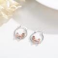 wholesale 925 Sterling Silver Rose Gold Plated Puppy Design Hoop Earrings - Adorable  for Girls and Women with Hypoallergenic Earwires-0-1