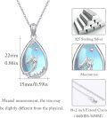 wholesale 925 Sterling Silver Teardrop Blue Opal CZ Mermaid Pendant Necklaces for Women Ocean Beach Gifts-0-4