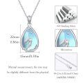 wholesale 925 Sterling Silver Teardrop Blue Opal CZ Mermaid Pendant Necklaces for Women Ocean Beach Gifts-0-4