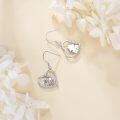 wholesale 925 Sterling Silver Metal Stone Goat Heart Dangle Earrings for Women - Cute Animal-0-2