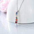 wholesale 925 Sterling Silver Rainbow Crystal Chakra Tree of Life Pendant Necklace for Women-0-1