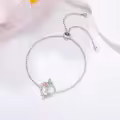 TOUPOP Sterling Silver Rose Heart Butterfly Initial R Letter Link Bracelet Jewelry Gifts-0-4