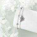 wholesale 925 Sterling Silver Butterfly Charm Anklet with Crystals and Beads - Birthday Gifts for Her-0-1