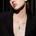 wholesale 925 Sterling Silver Green Quartz Crystal Snake Tail Wrap Pendant Necklace for Women-0-3