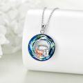 wholesale 925 Sterling Silver Blue Crystal Animal Trio Pendant Necklace-0-2