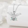 wholesale 925 Sterling Silver Triquetra Triple Moon Goddess Talisman Pendant Necklace with Labradorite Stone and Winged Owl Charm for Women Men-0-3