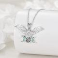 wholesale 925 Sterling Silver Triquetra Triple Moon Goddess Talisman Pendant Necklace with Labradorite Stone and Winged Owl Charm for Women Men-0-3