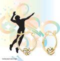 wholesale 925 Sterling Silver Volleyball Hoop Earrings for Women and Girls-0-5