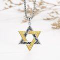 wholesale 925 Sterling Silver Star of David Pendant Necklace Gold Plated Jewish Symbol s for Women Men Kids-0-1