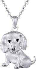 wholesale 925 Sterling Silver Dachshund Dog Pendant Necklace for Women-0-0