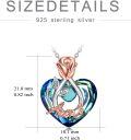 wholesale 925 Sterling Silver Blue Crystal Heart Aunt Pendant Necklace Gifts for Women-0-5