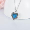 wholesale 925 Sterling Silver Heart Cremation Urn Necklace Oxidized Floral Amethyst Memorial Pendant-0-34