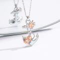 wholesale 925 Sterling Silver Anchor Pendant Necklace with Rose Charm s for Women-0-1