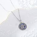 wholesale 925 Sterling Silver Viking Wolf Head Rune Abalone Shell Pendant Necklace-0-1