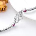 wholesale Sterling Silver Adjustable Infinity Heart Bangle for Women-0-2