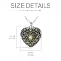 TOUPOP Sterling Silver Sunflower Urn Ashes Necklace Cremation Jewelry Keepsake Pendant-0-3