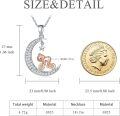 wholesale 925 Sterling Silver Moon & Star Cat Bicycle Charm Necklace s for Women Girls Mom-0-1