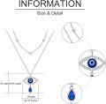 wholesale 925 Sterling Silver Evil Eye Teardrop Pendant Layered Chain Necklaces for Women Gifts-0-4