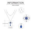 wholesale 925 Sterling Silver Evil Eye Teardrop Pendant Layered Chain Necklaces for Women Gifts-0-4