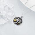 wholesale 925 Sterling Silver Tree of Life Sun & Moon Pendant Necklace-0-2