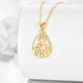 wholesale 14k Gold Family Of Three Pendant Necklace With White Enamel-0-2