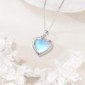 wholesale 925 Sterling Silver Heart-Shaped Opalite Dachshund Pendant Necklace for Women-0-3