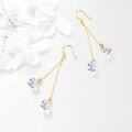 wholesale  Solid Gold 14K Freshwater Pearl Threader Tassel Dangle Earrings ( chars)-0-3
