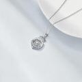 TOUPOP Sterling Silver Crystal Compass Necklace For Women-0-4