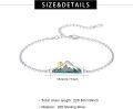 wholesale Sterling Silver & Turquoise White Turquoise Mountain Bracelet with Gold Plated Sun Charm for Women-0-3