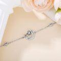 wholesale 925 Sterling Silver Crystal Moon Star Heart Adjustable Ankle Anklet-0-3