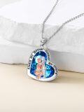 wholesale 925 Sterling Silver Blue Crystal Heart Pendant Always My Mother Forever Friend Sisters s for Women Girls-0-1