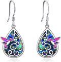 wholesale 925 Sterling Silver Filigree Tree of Life Hummingbird Daisy Butterfly Lotus Drop Earrings with Abalone Shell Inlay-0-0
