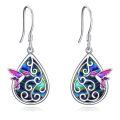 wholesale 925 Sterling Silver Filigree Tree of Life Hummingbird Daisy Butterfly Lotus Drop Earrings with Abalone Shell Inlay-0-0
