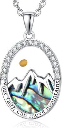 wholesale 925 Sterling Silver Abalone Shell Mountain Pendant Necklace with Yellow Stone and Cubic Zirconia - Christian Jewelry for Women-C0-Oval Mustard Seed Necklace