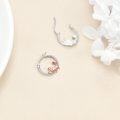 wholesale 925 Sterling Silver Cute Fox Hoop Earrings Birthday Gifts for Women-0-2