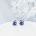 wholesale Sterling Silver Natural Stone Filigree Stud Earrings Christmas Gifts-0-26