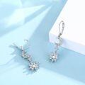 wholesale 925 Sterling Silver Crescent Moon North Star Drop Earrings Platinum Plated Cz Accent-0-4