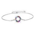 wholesale 925 Sterling Silver Infinity Circle Bracelet Wholesale With Rainbow Charm-0-11
