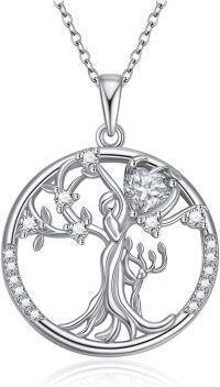 wholesale 925 Sterling Silver & 925 Rhodium Plated Heart-Shaped Pendant with Cubic Zirconia and Chain - Jewelry for Women (Silver)-Silver-Mother Child