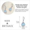 wholesale Sterling Silver Moonstone Leverback Teardrop Dangle Earrings for Women-0-4
