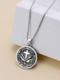 wholesale 925 Sterling Silver Saint Francis Prayer Medal Pendant Necklace for Women and Men-0-4