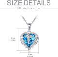 wholesale Sterling Silver Austrian Crystal Caduceus Angel Wing Heart Nurse Necklace-0-21