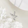 wholesale 925 Sterling Silver Olive Branch Dove Pendant Necklace - Peaceful Bird Jewelry for Women-0-3