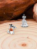 wholesale 925 Sterling Silver Halloween Ghost Pumpkin Stud Earrings-0-3