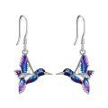 wholesale 925 Sterling Silver Hummingbird Dangle Earrings-0-0